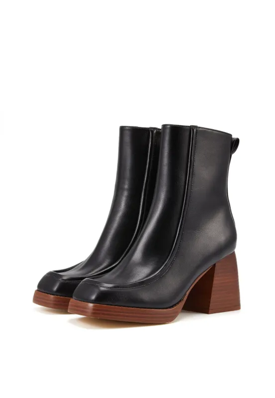 Mars Black Heeled Ankle Boot sold by Shellys London