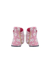 Brooke Pink Daisy Flower Diamante Platform Mule Heels sold by Shellys London