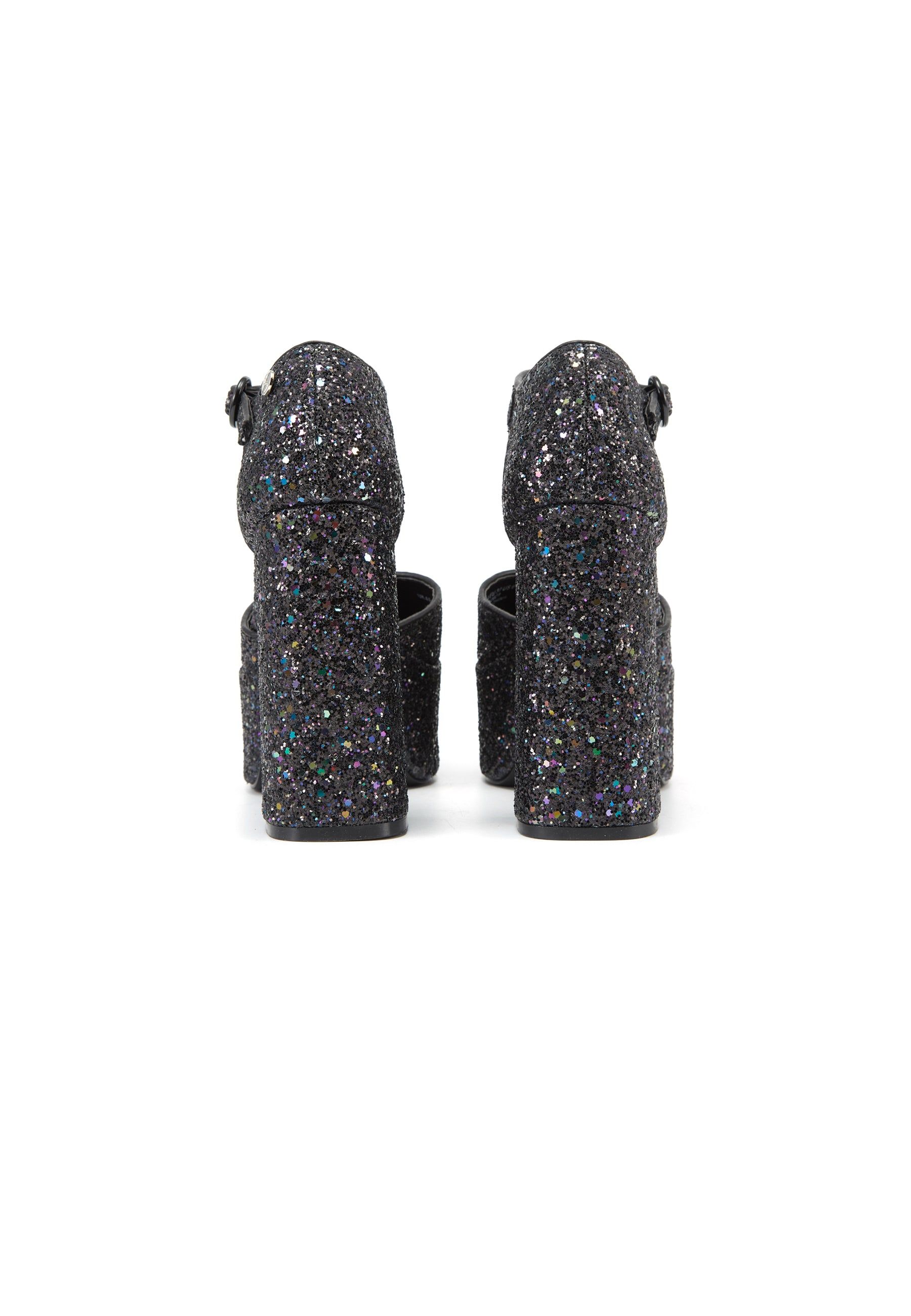 Rage Pewter Glitter Two Part Platform Court Shoe sold by Shellys London product image thumbnail 4