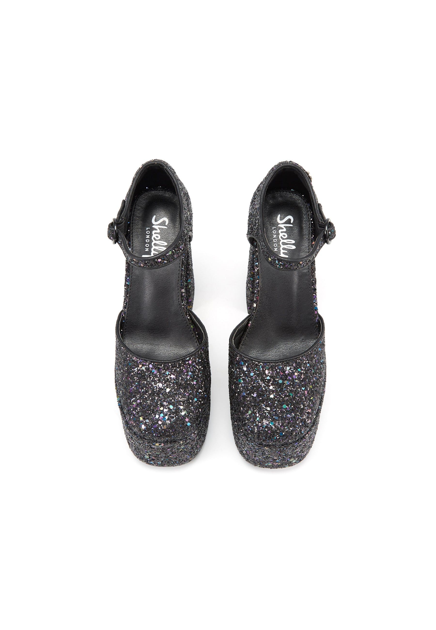 Rage Pewter Glitter Two Part Platform Court Shoe sold by Shellys London product image thumbnail 3