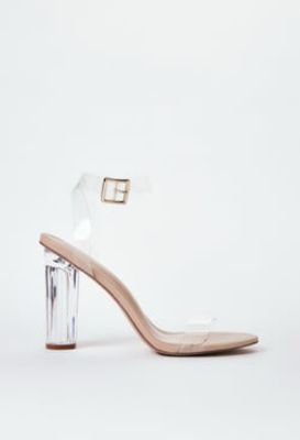 HANNA TRANSPARENT HEELED SANDAL sold by Shoe Dazzle