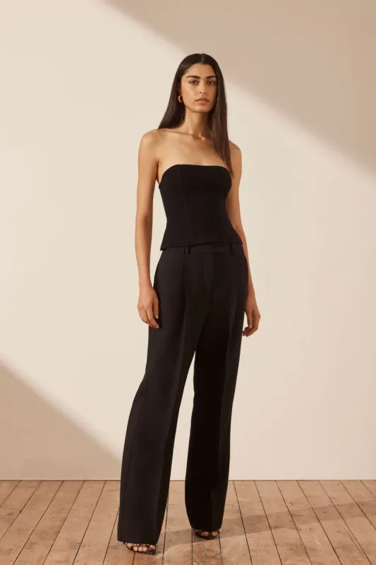 EVE PANELLED TUBE TOP - BLACK sold by Shona Joy