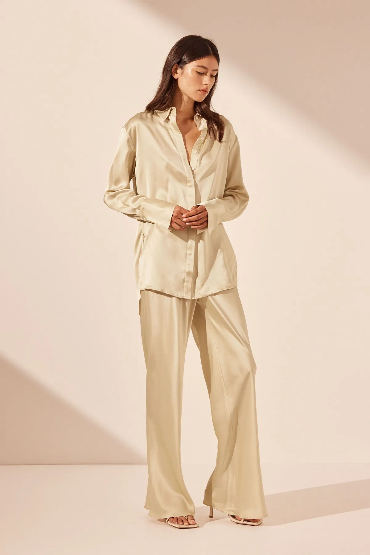 MEZZANOTTE SILK BIAS CUT PANT - BONE sold by Shona Joy product image thumbnail 2
