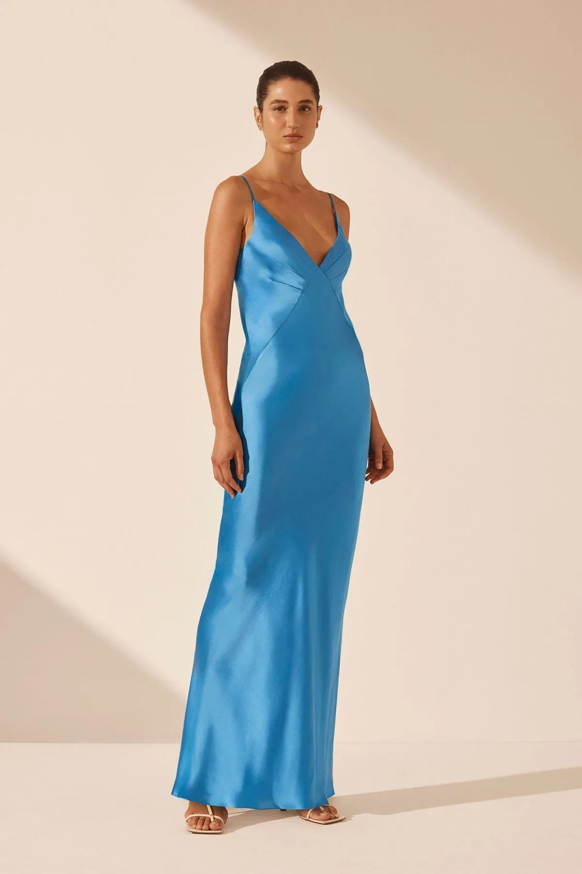 CIEL SILK PLUNGED SLIP MAXI DRESS sold by Shona Joy product image thumbnail 2