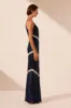 CAMILLE LACE ASYMMETRICAL MAXI DRESS - DEEP MIDNIGHT/IVORY sold by Shona Joy