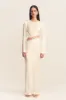 ARIENZO ASYMMETRICAL LACE UP MAXI DRESS - CREAM sold by Shona Joy