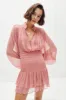 LAUREN BUTTON UP RUCHED MINI DRESS - BLUSH sold by Shona Joy