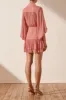 LAUREN BUTTON UP RUCHED MINI DRESS - BLUSH sold by Shona Joy