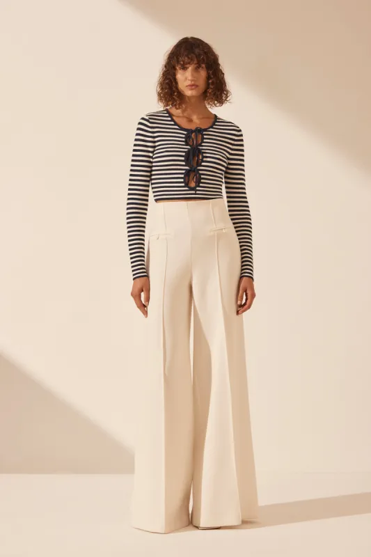 OCEANE LONG SLEEVE KEYHOLE TOP sold by Shona Joy