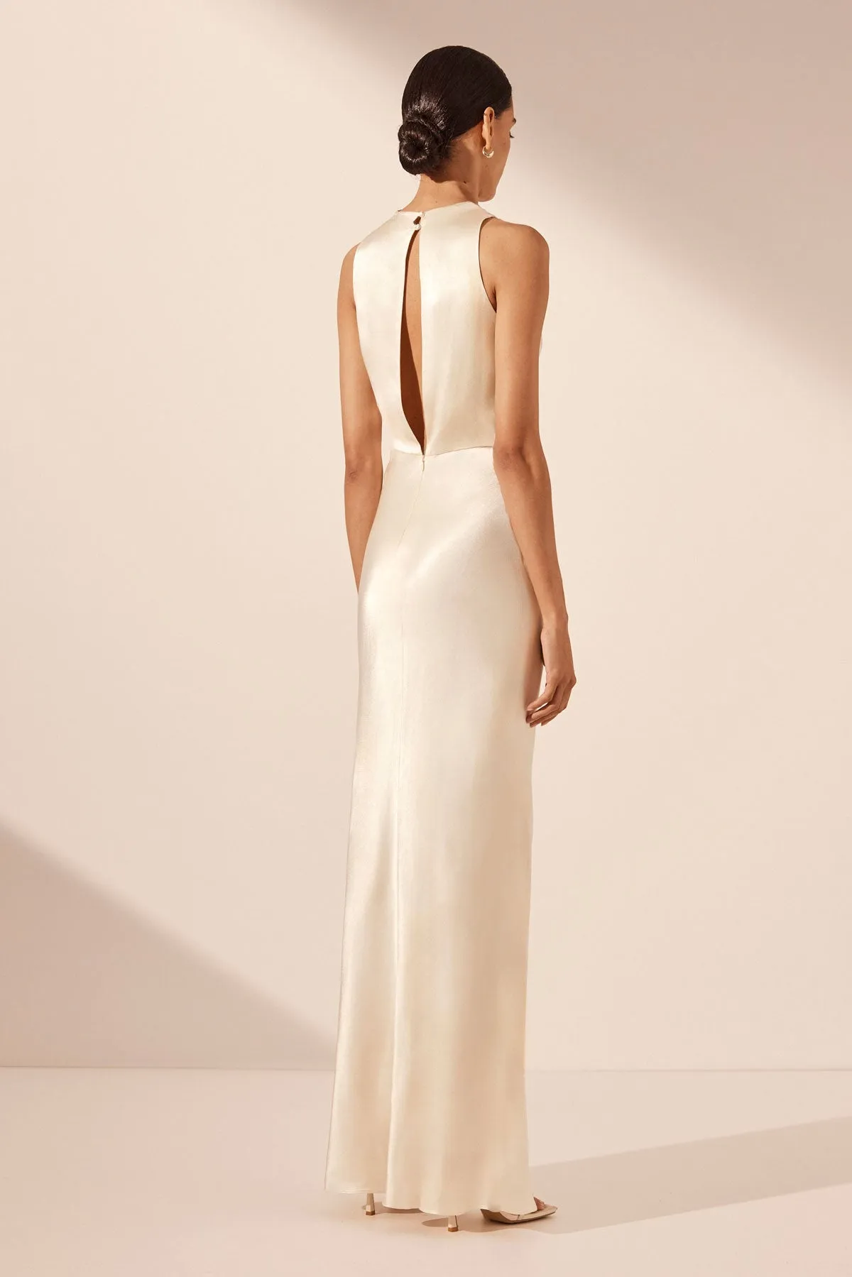 LA LUNE HIGH NECK MAXI DRESS - CREAM sold by Shona Joy product image thumbnail 4