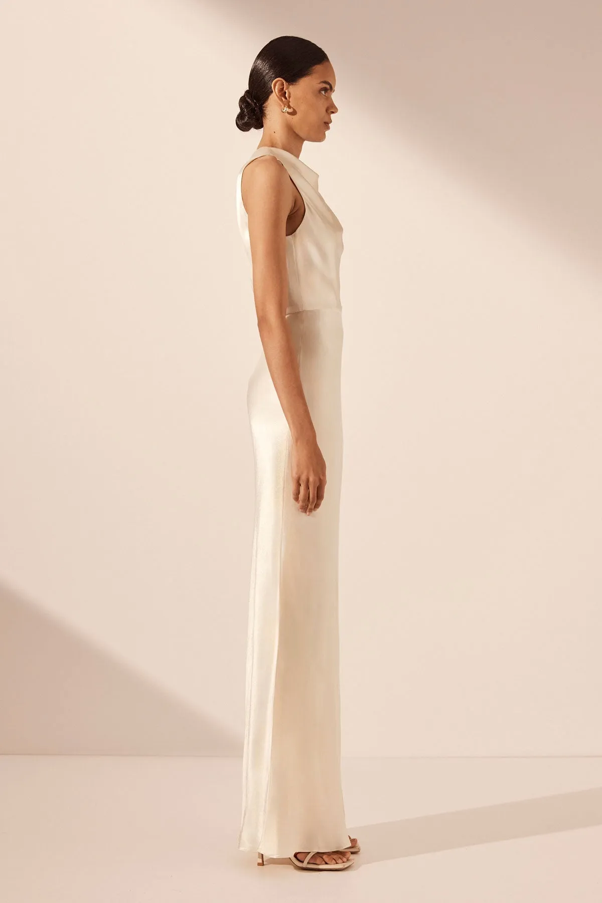 LA LUNE HIGH NECK MAXI DRESS - CREAM sold by Shona Joy product image thumbnail 3