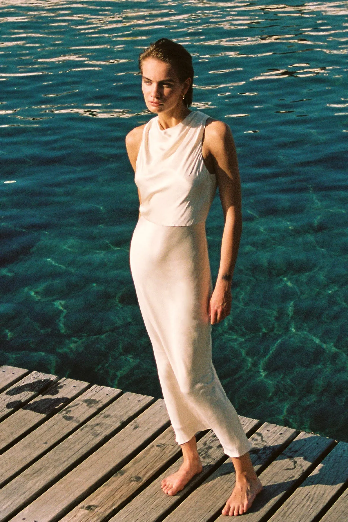 LA LUNE HIGH NECK MAXI DRESS - CREAM sold by Shona Joy product image thumbnail 5