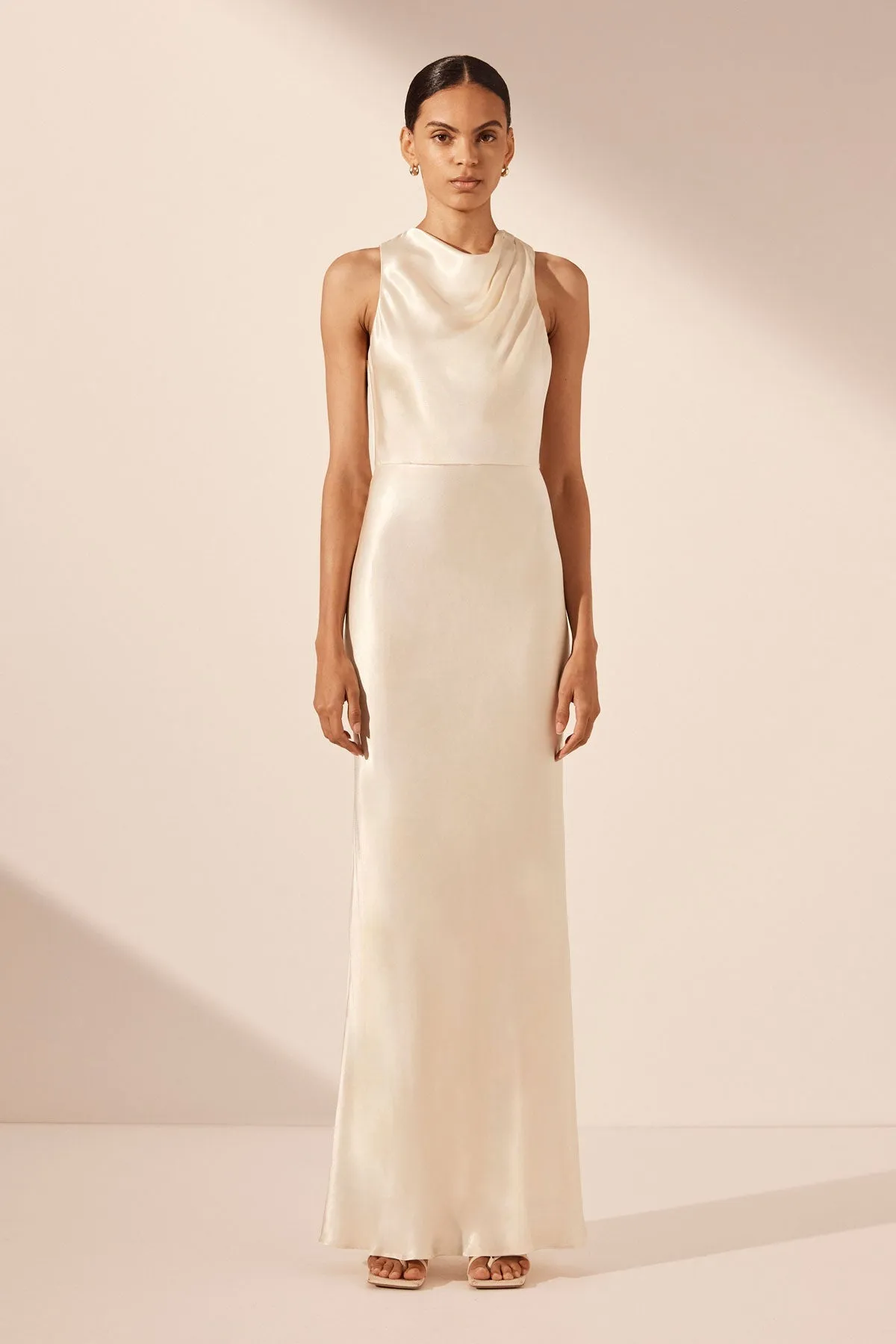 LA LUNE HIGH NECK MAXI DRESS - CREAM sold by Shona Joy