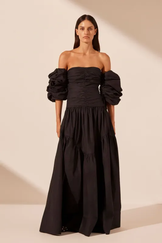 MAIORI CONTOUR RUCHED MAXI DRESS - BLACK sold by Shona Joy