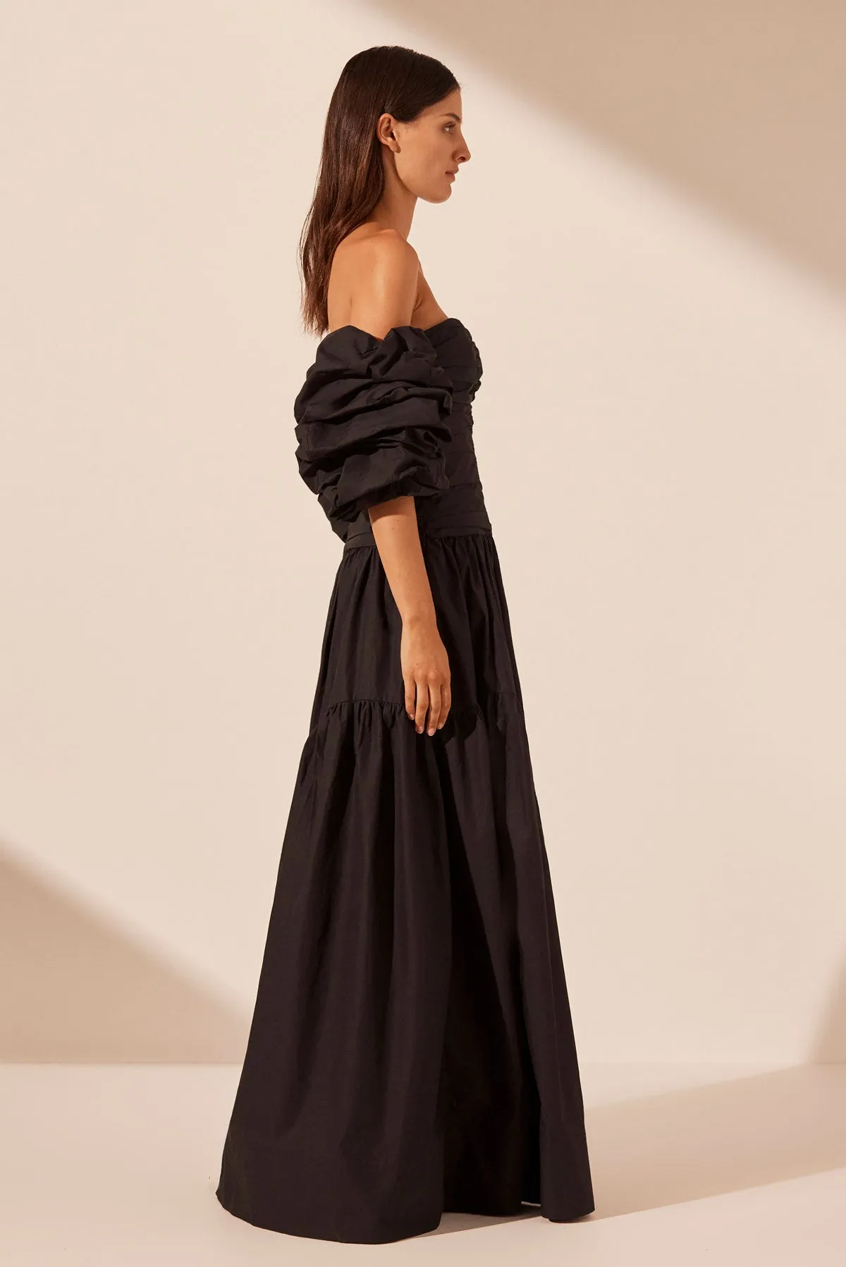 MAIORI CONTOUR RUCHED MAXI DRESS - BLACK sold by Shona Joy product image thumbnail 4