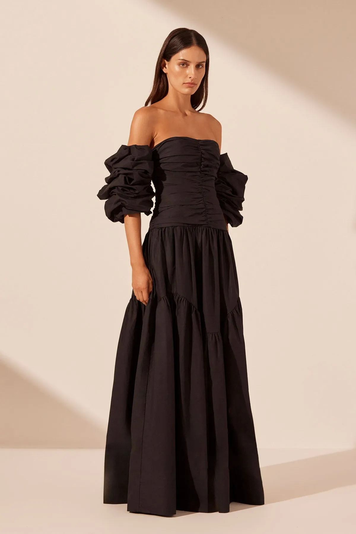 MAIORI CONTOUR RUCHED MAXI DRESS - BLACK sold by Shona Joy product image thumbnail 3