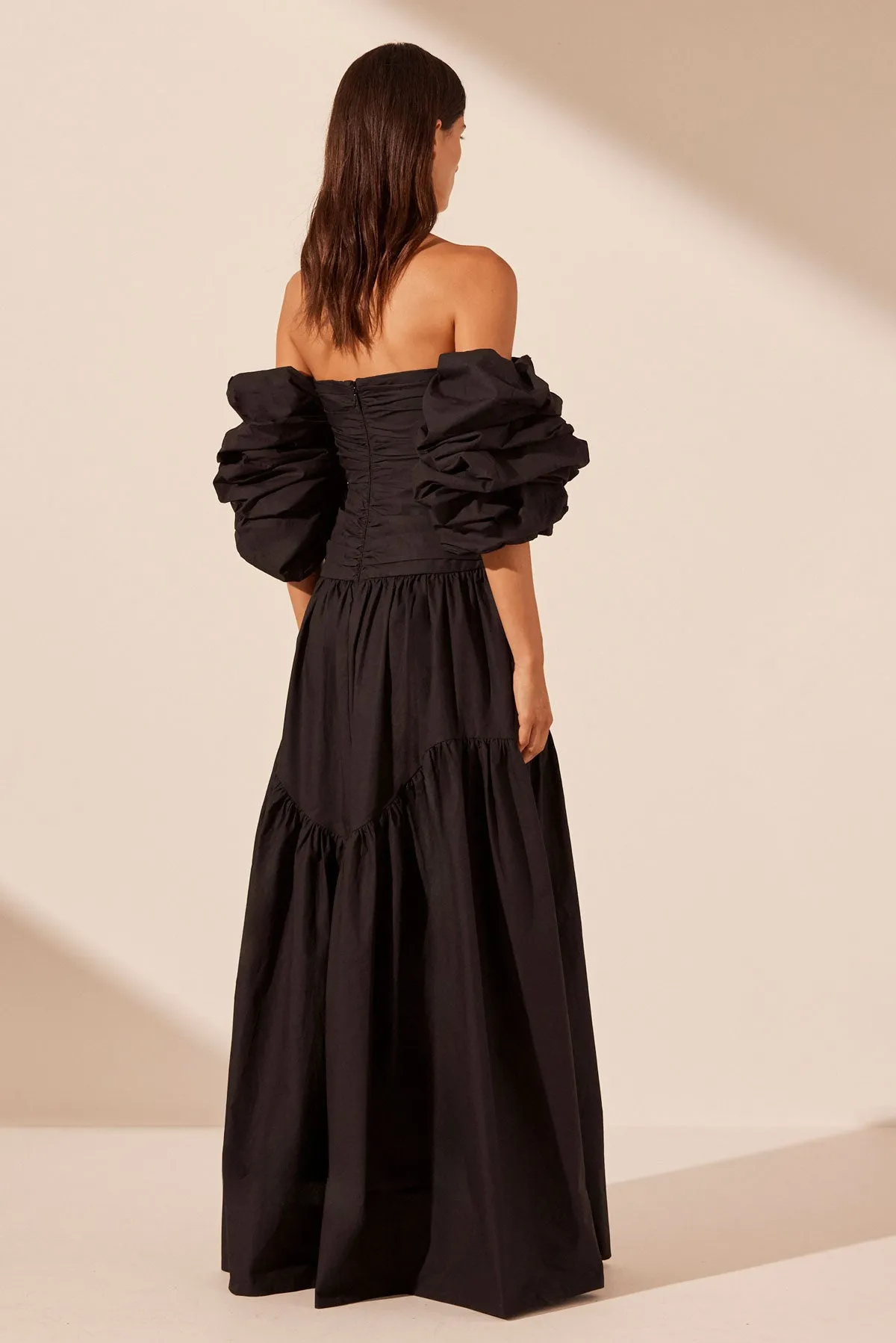 MAIORI CONTOUR RUCHED MAXI DRESS - BLACK sold by Shona Joy product image thumbnail 5