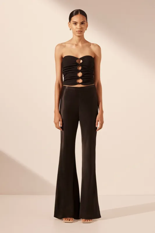 CAMILLE BIAS CUT FLARED PANT - BLACK sold by Shona Joy