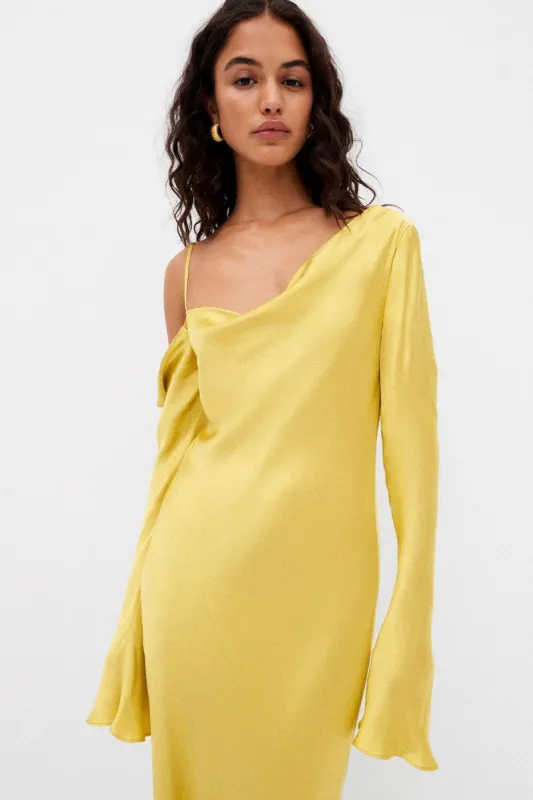 jersey knit bodycon dress Betsy & Adam Drape Back Gown Black Color:Yellow/White Body Types:Tall-friendly and bodycon fit combine Midi Dress With Plus