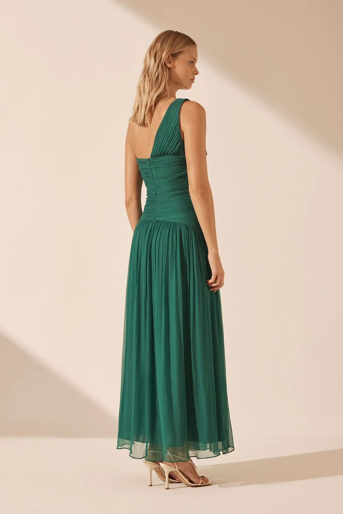 MARGOT ONE SHOULDER LACE UP MAXI DRESS - EVERGREEN sold by Shona Joy product image thumbnail 5