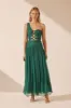 MARGOT ONE SHOULDER LACE UP MAXI DRESS - EVERGREEN sold by Shona Joy