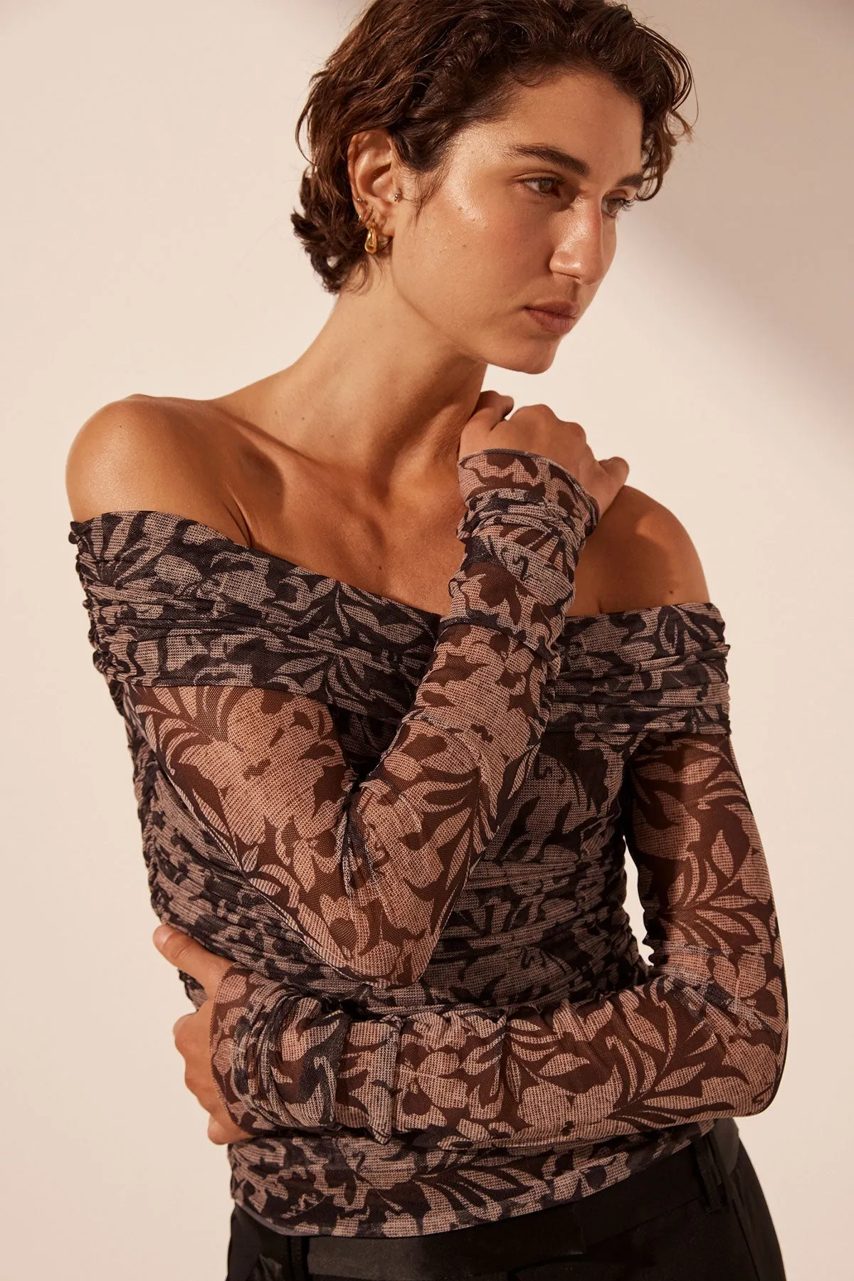 ZOE LONG SLEEVE OFF SHOULDER TOP sold by Shona Joy product image thumbnail 2