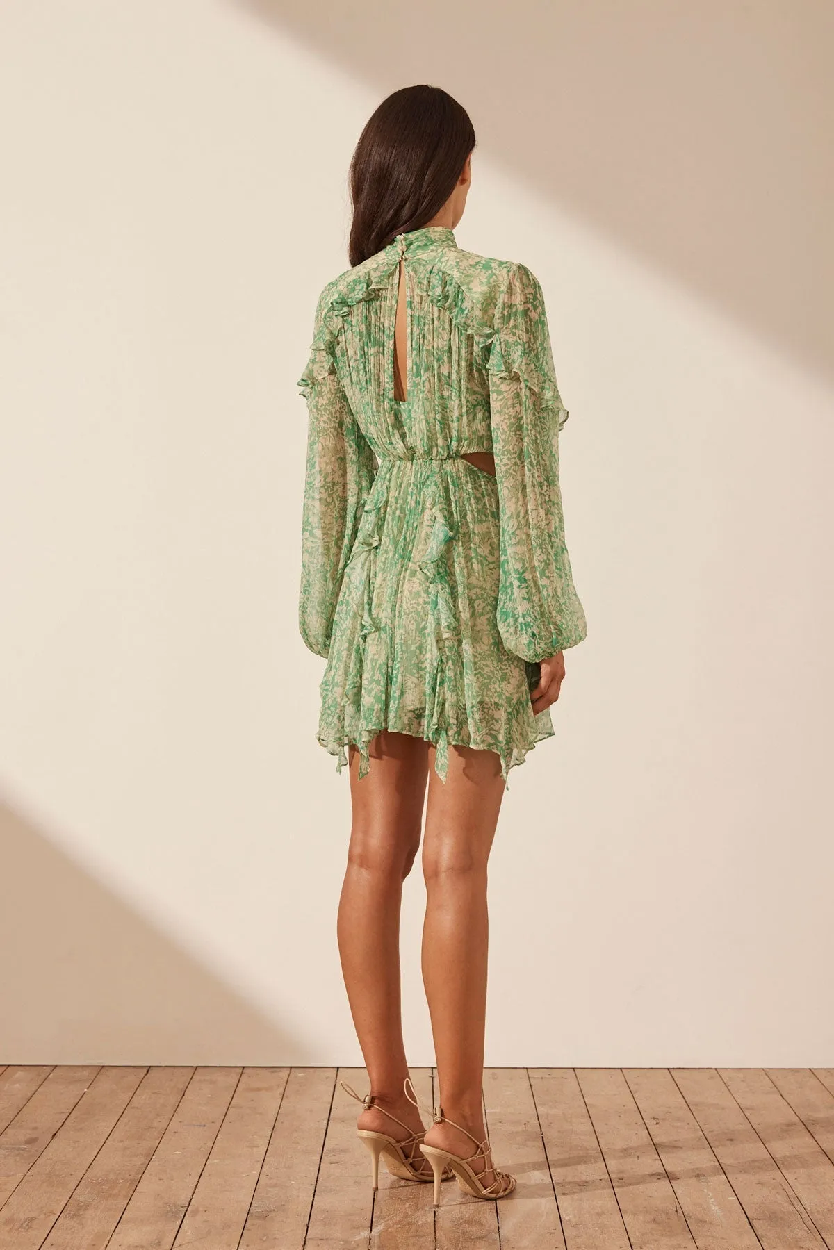 BELVEDERE HIGH NECK RUFFLE MINI DRESS sold by Shona Joy product image thumbnail 4