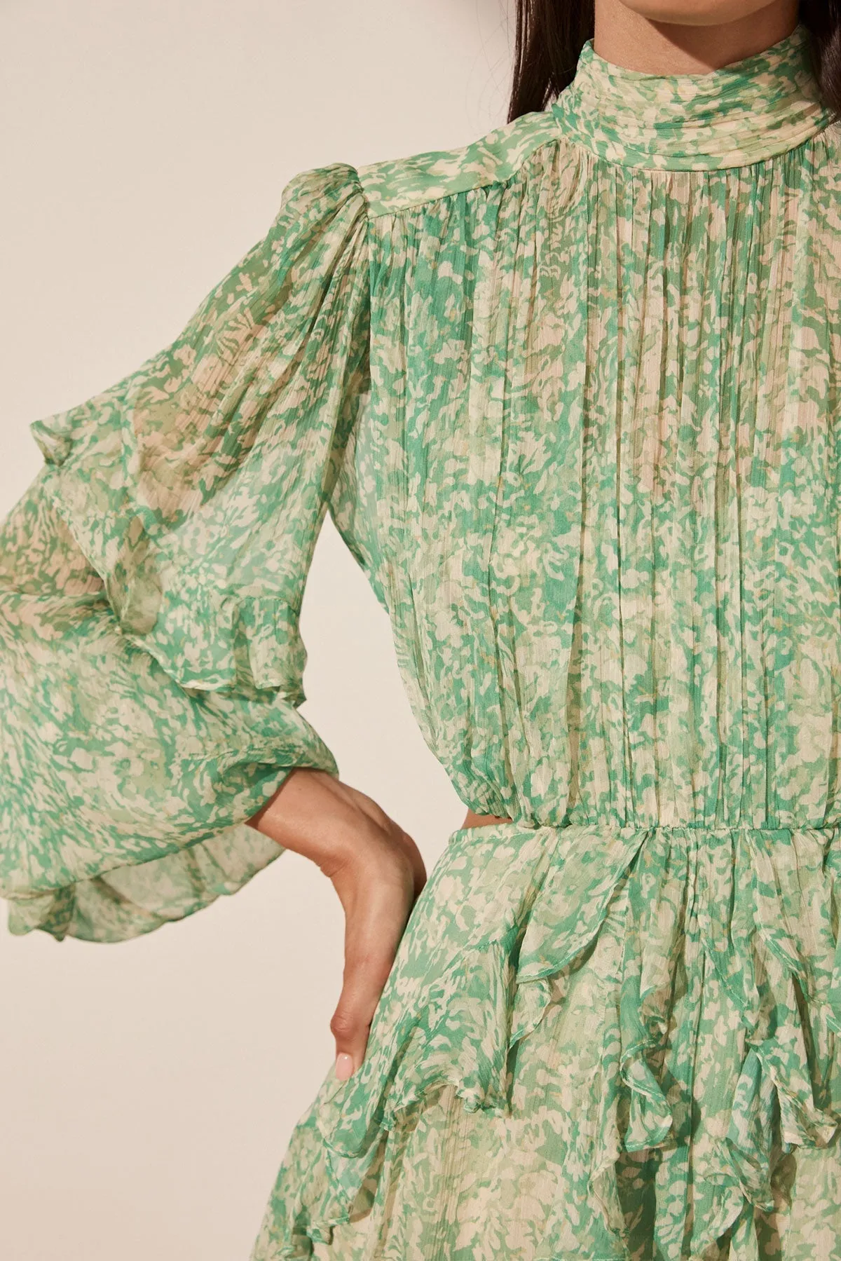 BELVEDERE HIGH NECK RUFFLE MINI DRESS sold by Shona Joy product image thumbnail 2