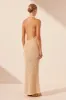 EMILIO HALTER OPEN BACK MAXI DRESS - OAT sold by Shona Joy