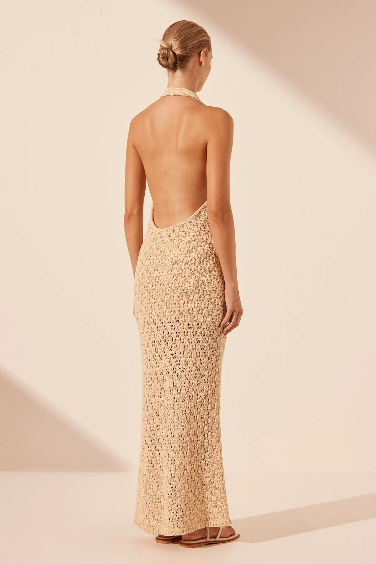 EMILIO HALTER OPEN BACK MAXI DRESS - OAT sold by Shona Joy product image thumbnail 5