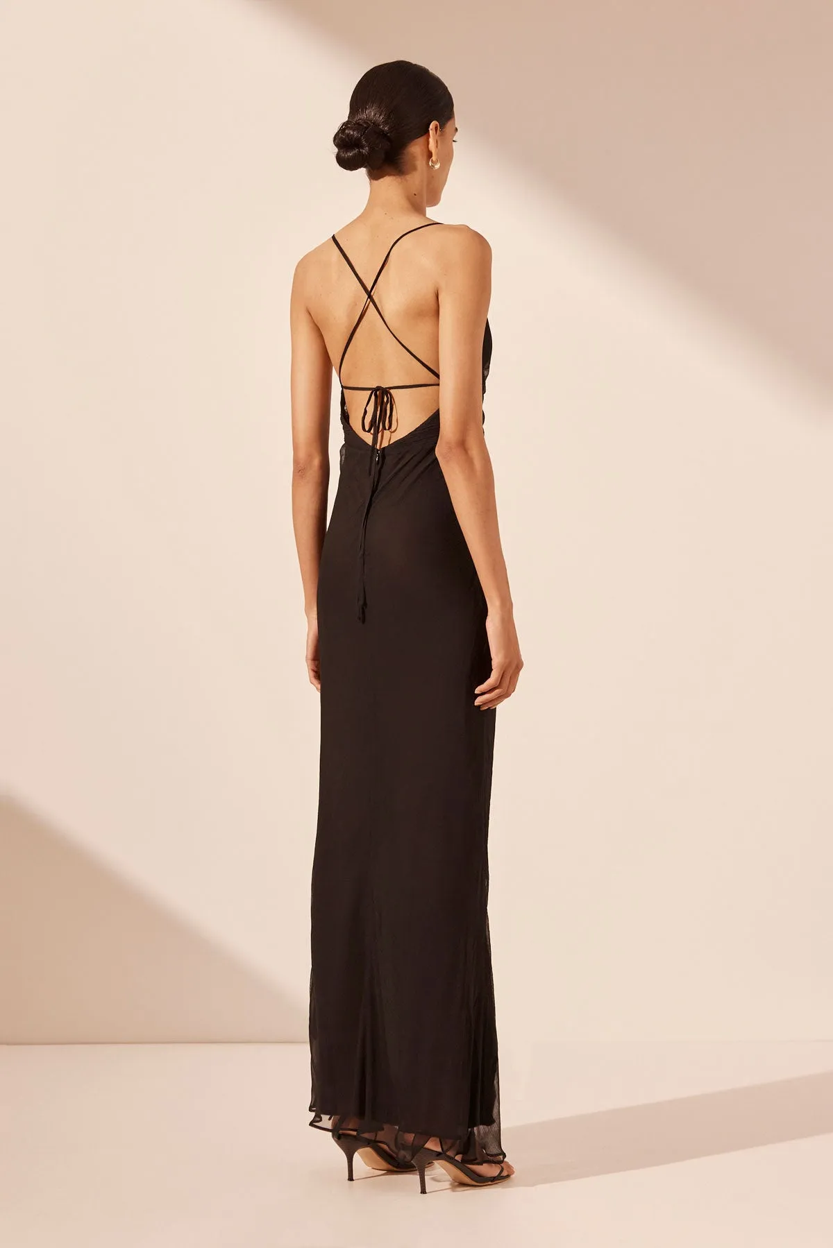 CLAUDE LACE BACK BIAS MAXI DRESS - BLACK sold by Shona Joy product image thumbnail 4