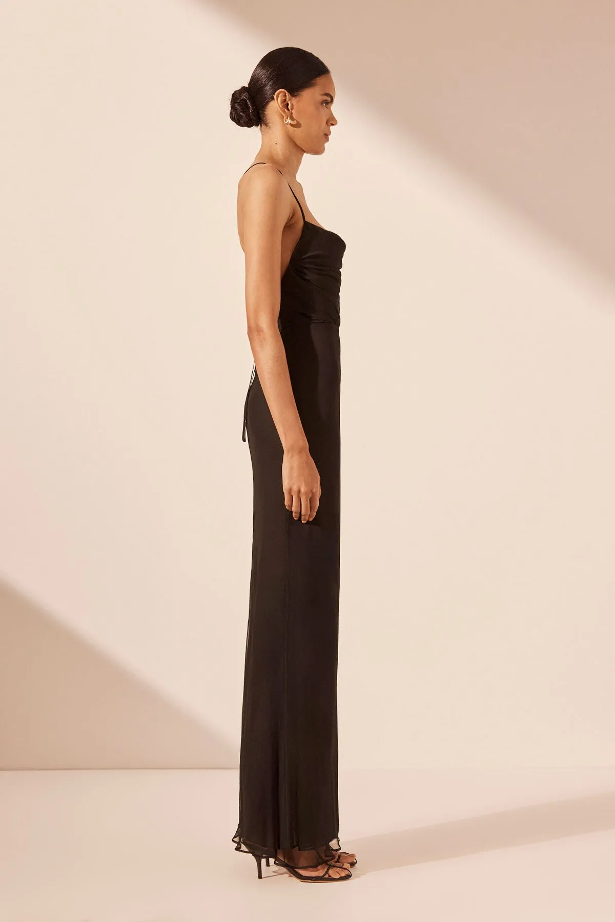 CLAUDE LACE BACK BIAS MAXI DRESS - BLACK sold by Shona Joy product image thumbnail 3
