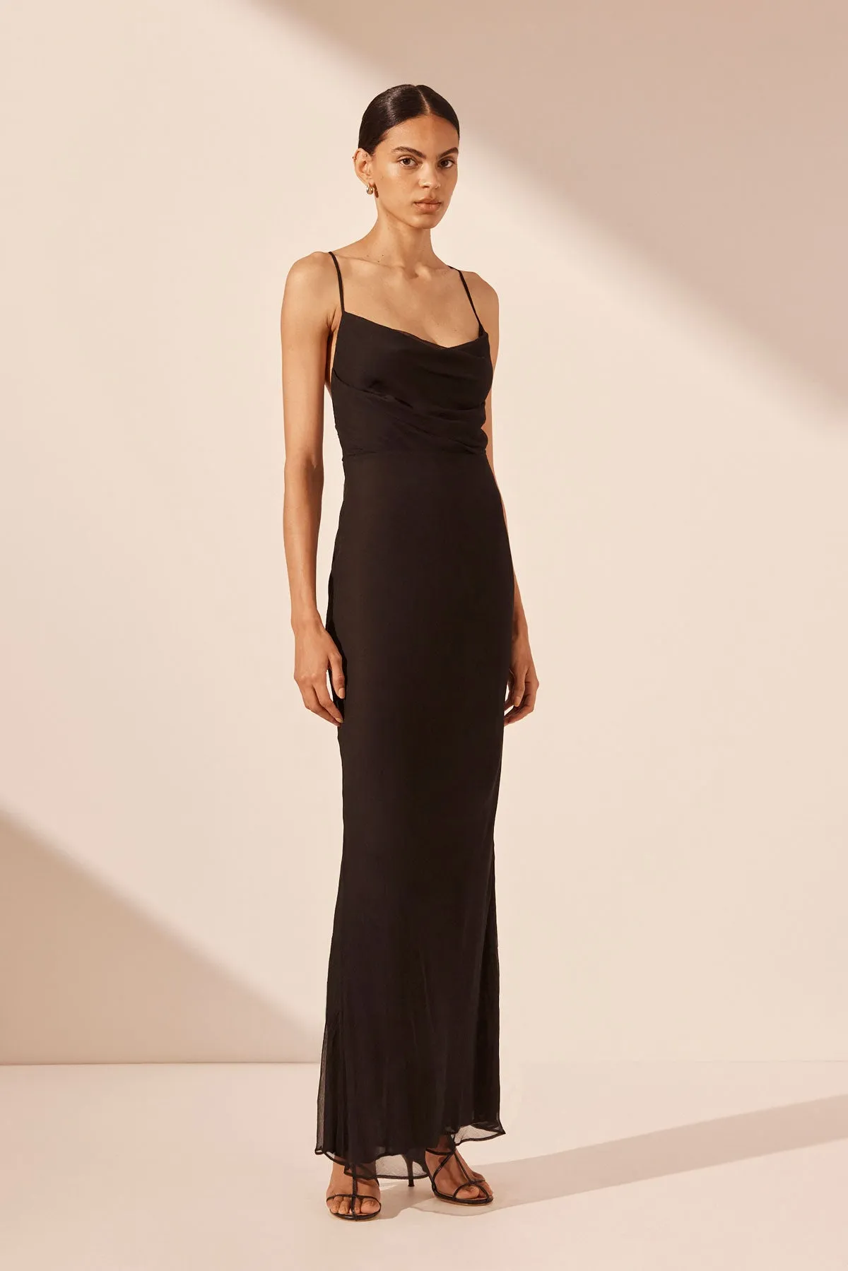 CLAUDE LACE BACK BIAS MAXI DRESS - BLACK sold by Shona Joy product image thumbnail 2