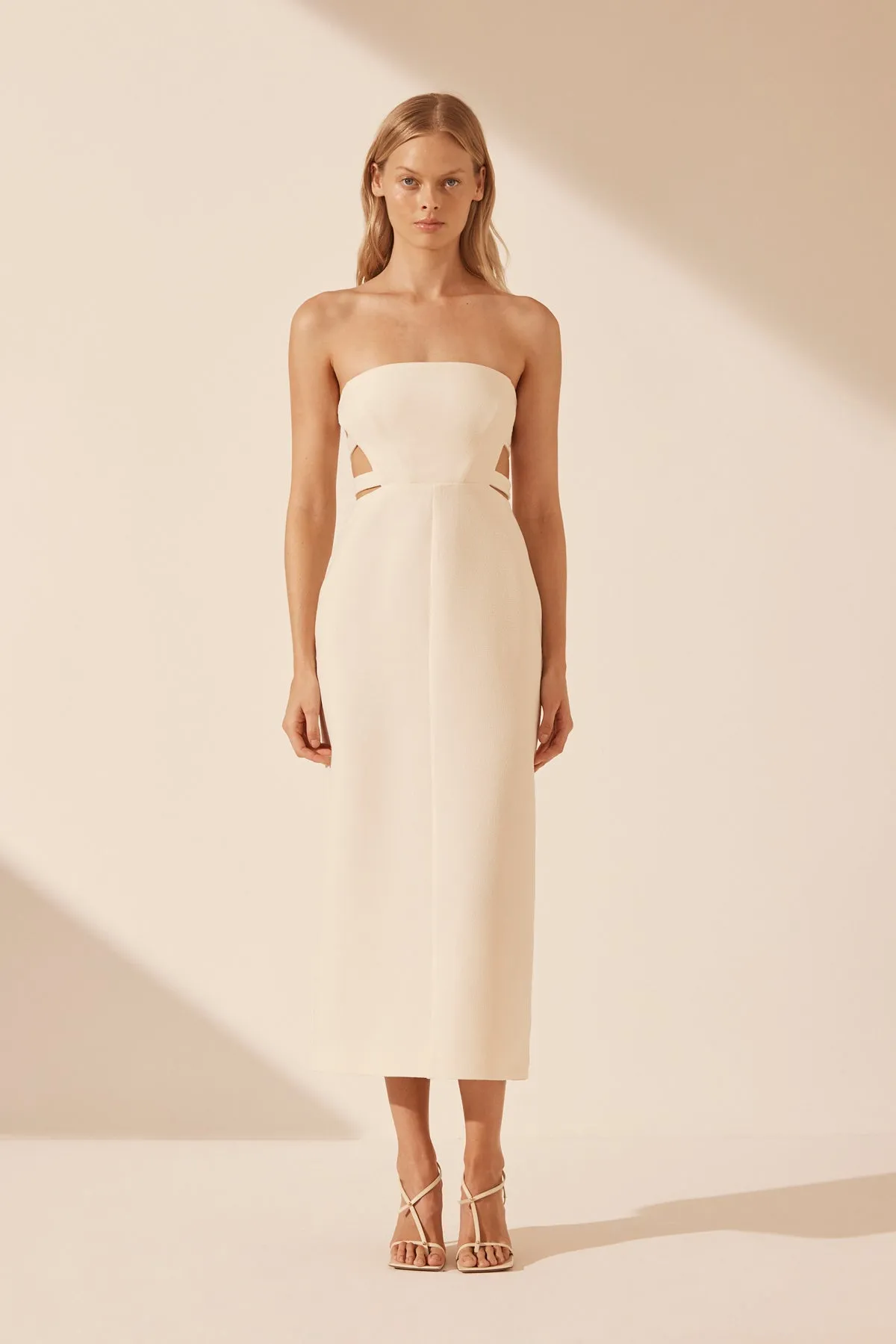 AMURA SPLICE CUT OUT MIDI DRESS - CREAM sold by Shona Joy