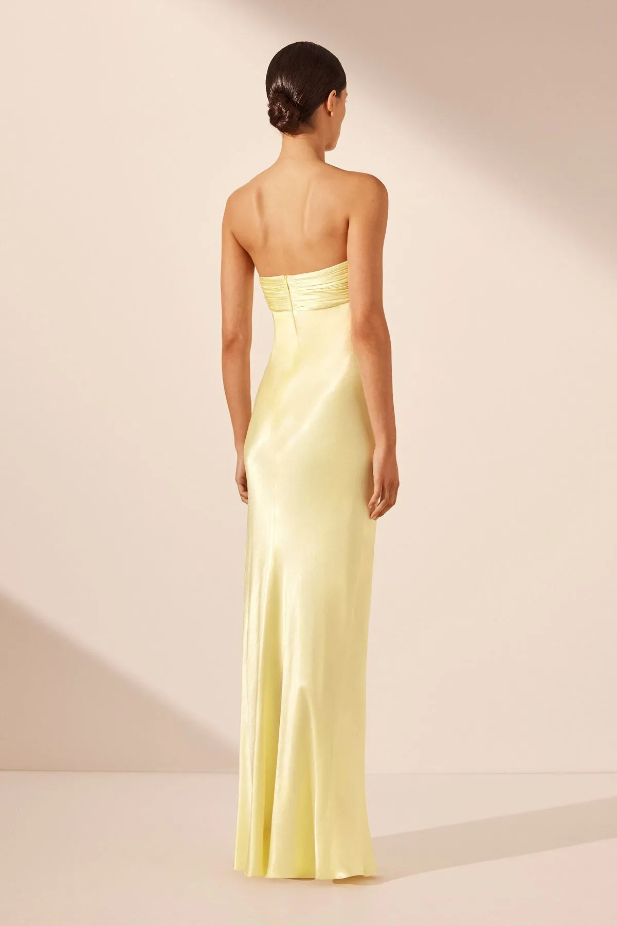LA LUNE STRAPLESS RUCHED BODICE MAXI DRESS - LEMON sold by Shona Joy product image thumbnail 4