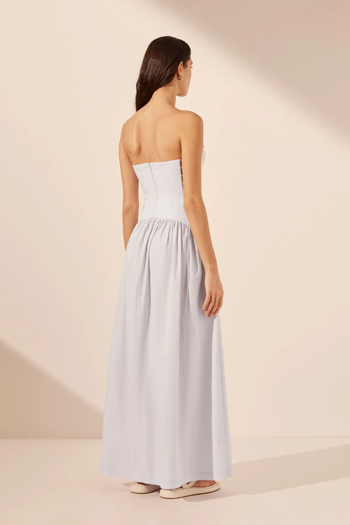 AMADA LACE UP STRAPLESS MAXI DRESS - ICE BLUE sold by Shona Joy product image thumbnail 5
