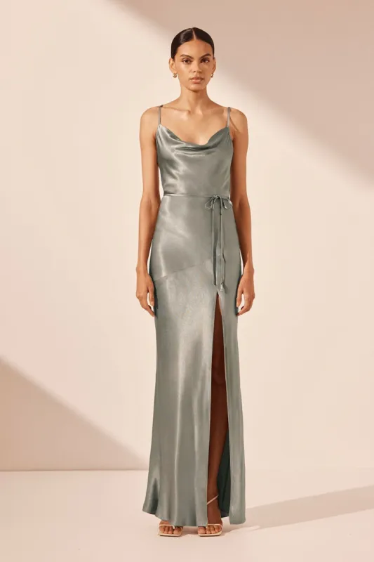 LA LUNE BIAS COWL MAXI DRESS - SAGE sold by Shona Joy
