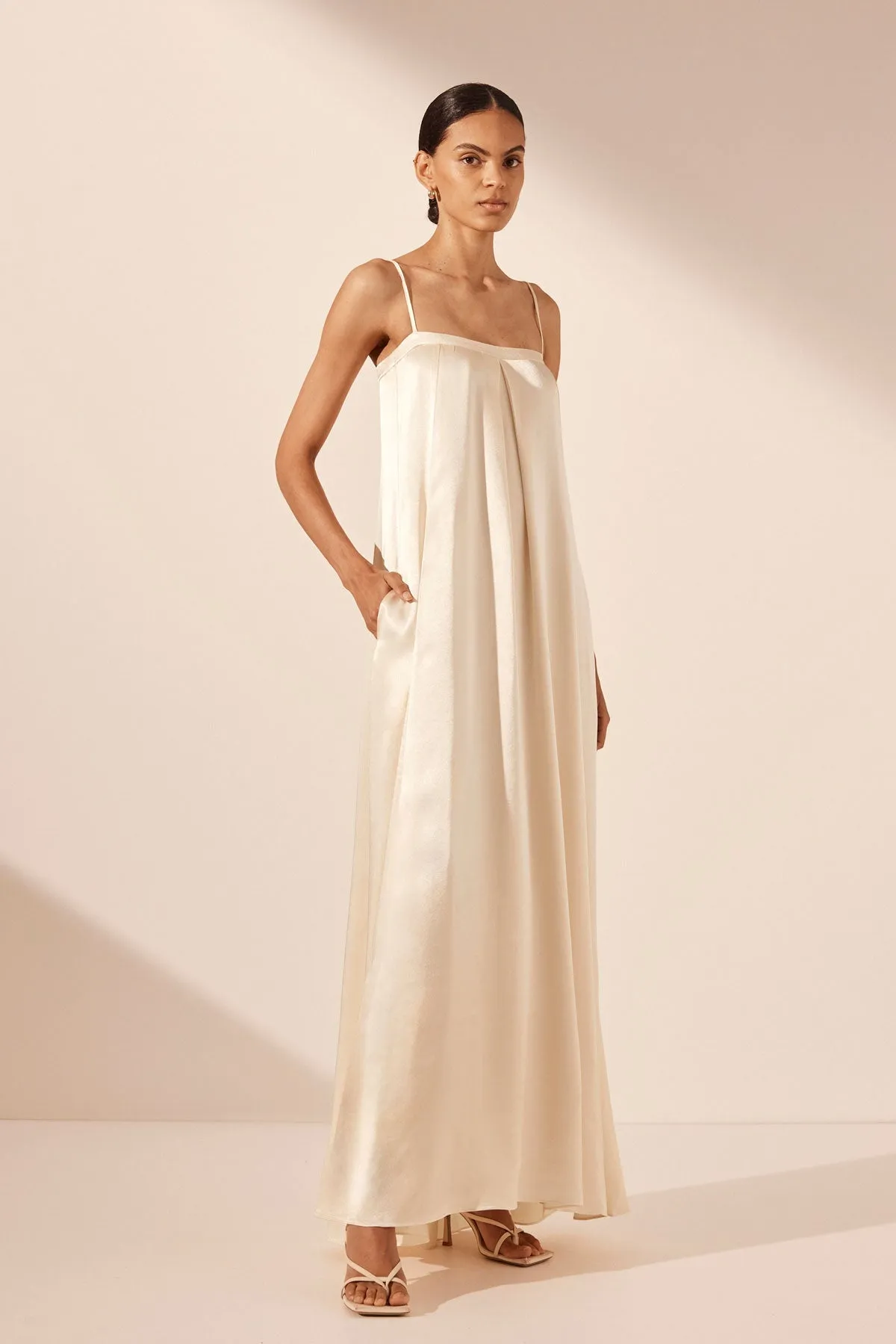 LA LUNE COLUMN MAXI DRESS - CREAM sold by Shona Joy product image thumbnail 2