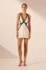 CAMILLE LACE CROSS BACK MINI DRESS - CREAM/BLACK sold by Shona Joy