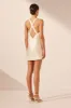 CAMILLE LACE CROSS BACK MINI DRESS - CREAM/BLACK sold by Shona Joy