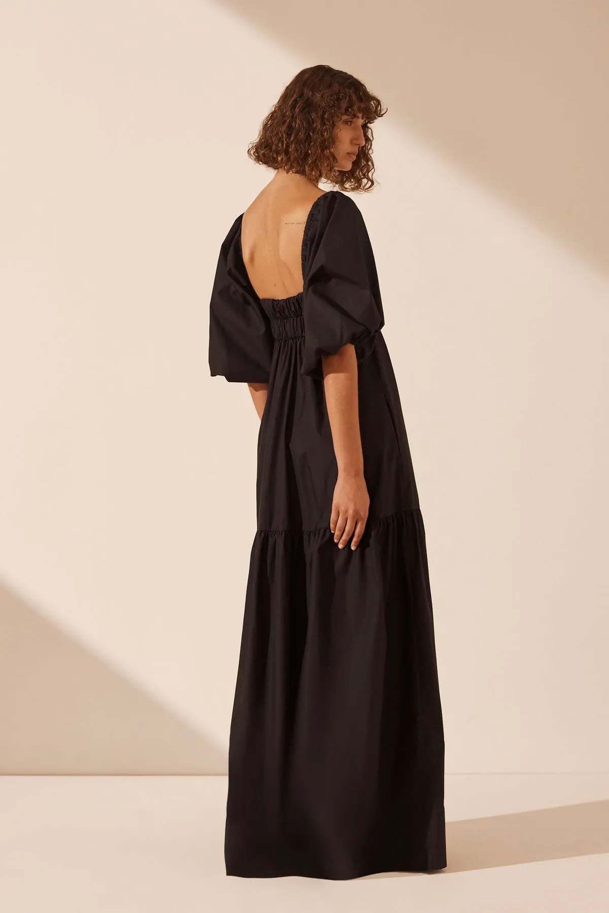JOSEPHINE SQUARE NECK TIERED MAXI DRESS - BLACK sold by Shona Joy product image thumbnail 4