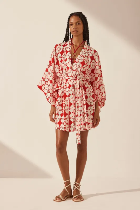 PALMIER LINEN ROBE MINI DRESS sold by Shona Joy