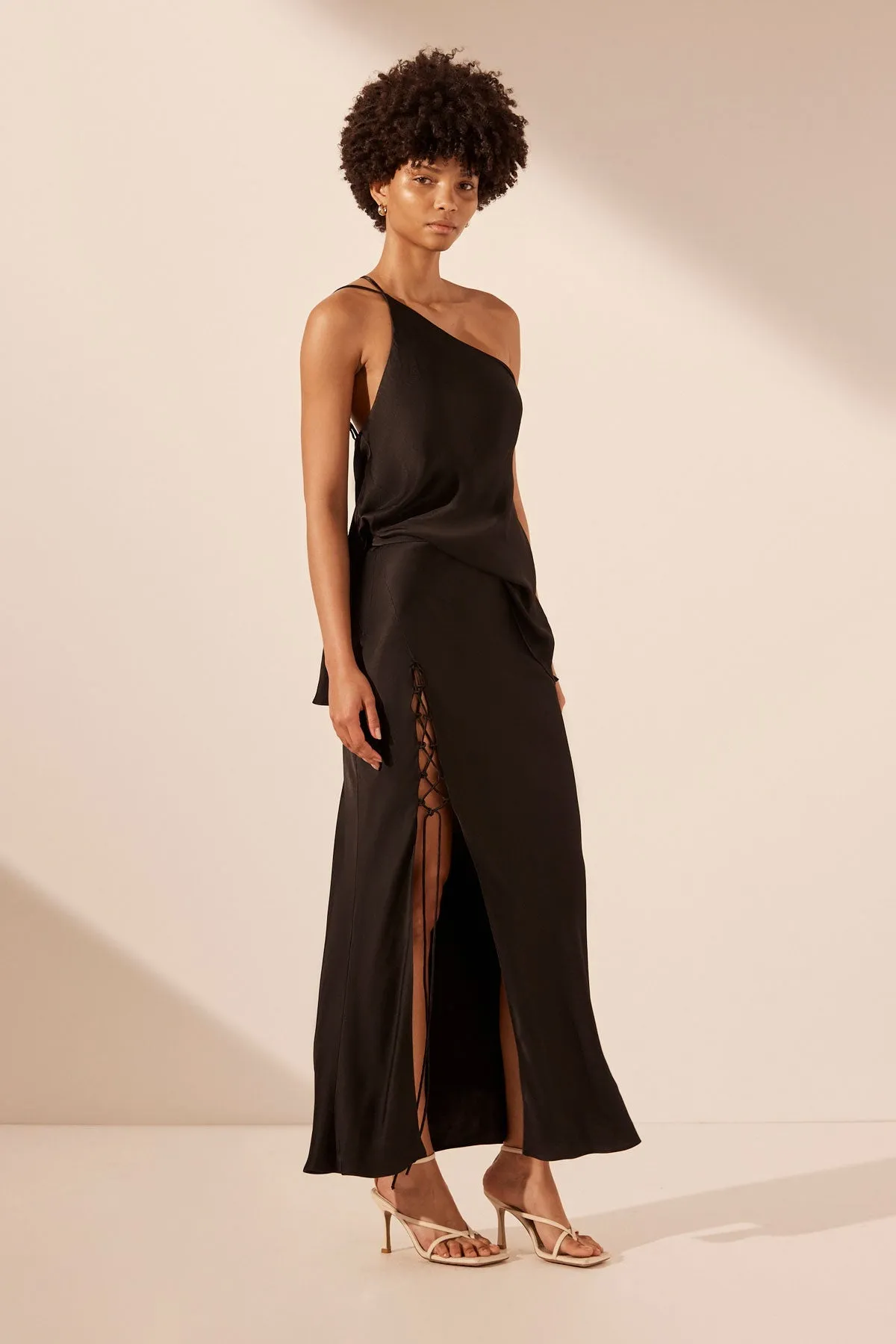 MIA LACE UP MAXI SKIRT - BLACK sold by Shona Joy product image thumbnail 2