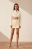 MAIORI PATCH POCKET DRAWSTRING CROP SHIRT - IVORY sold by Shona Joy