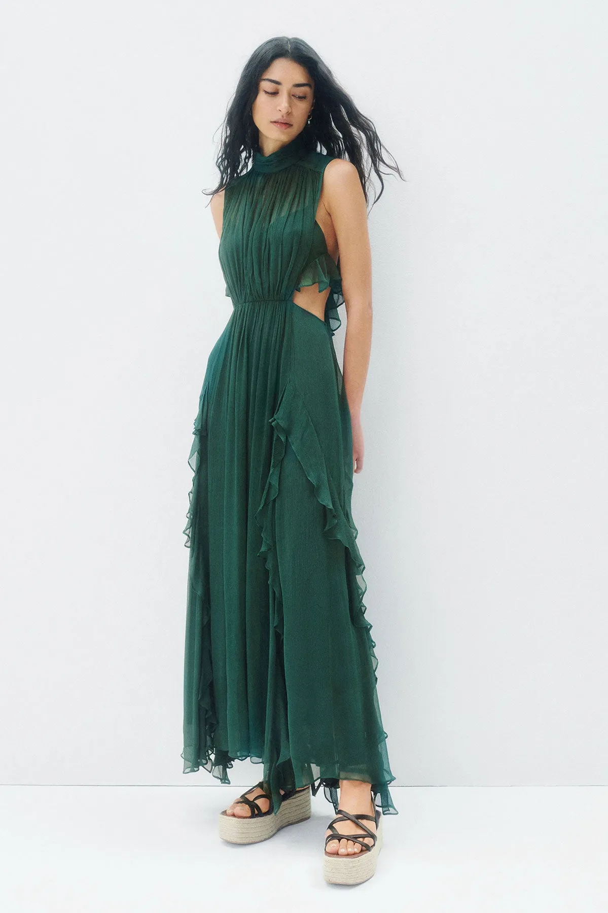 LÈONIE BACKLESS FRILL MAXI DRESS - ROSEMARY sold by Shona Joy product image thumbnail 5