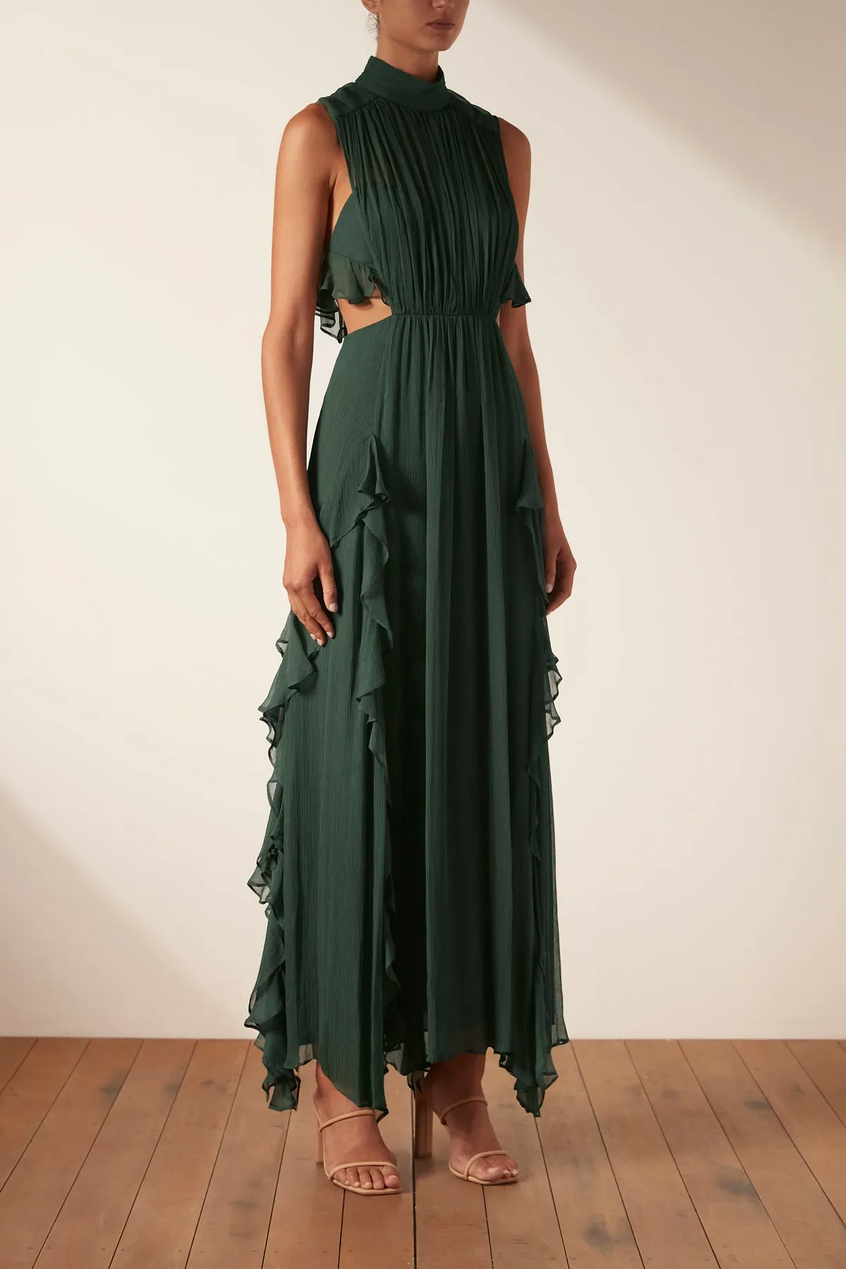 LÈONIE BACKLESS FRILL MAXI DRESS - ROSEMARY sold by Shona Joy product image thumbnail 2