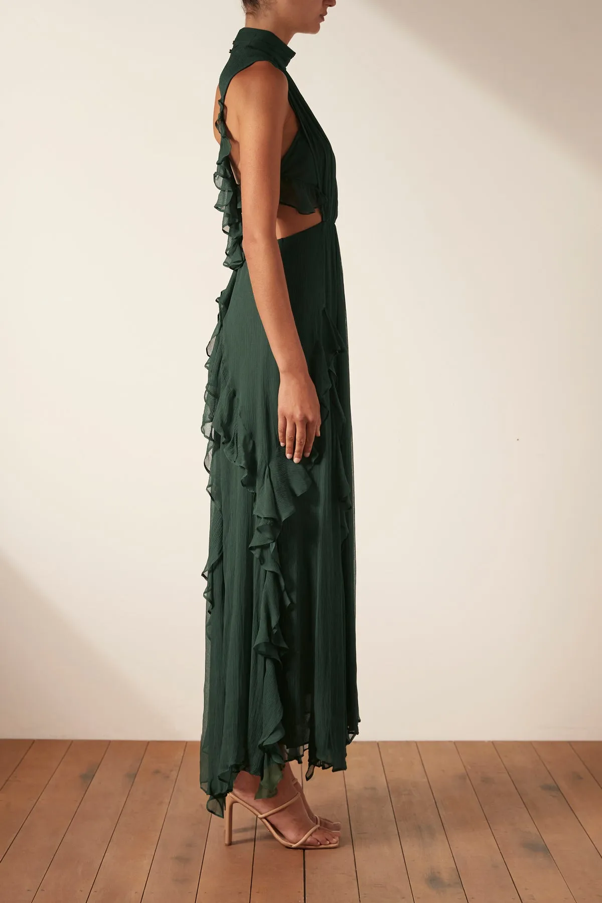 LÈONIE BACKLESS FRILL MAXI DRESS - ROSEMARY sold by Shona Joy product image thumbnail 3