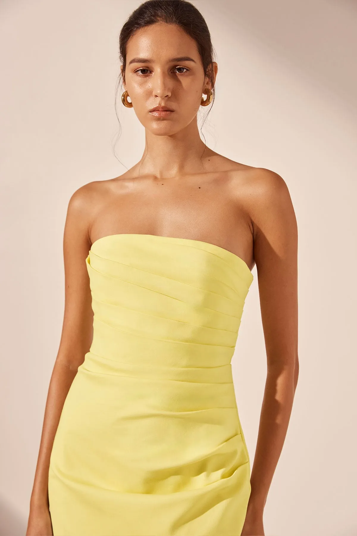 LANI STRAPLESS DRAPED MAXI DRESS - LEMON sold by Shona Joy product image thumbnail 2