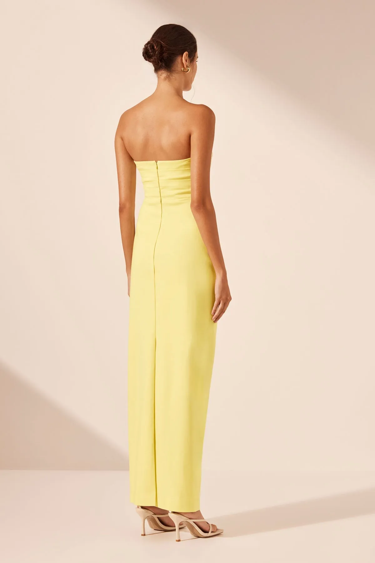 LANI STRAPLESS DRAPED MAXI DRESS - LEMON sold by Shona Joy product image thumbnail 5
