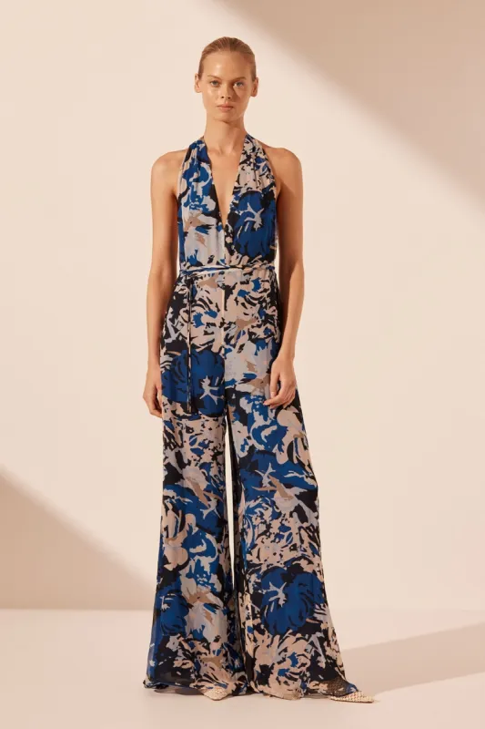 OLEA HALTER OPEN BACK JUMPSUIT sold by Shona Joy